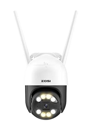 ZOSI C289 1080P WiFi Pan/Tilt Outdoor Camera - Person Vehicle Detection, Color Night Vision, Two-Way Audio
