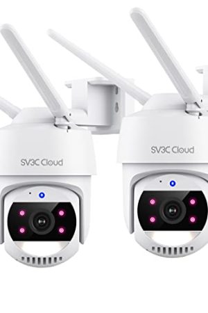 V3C 5MP PTZ WiFi Camera Outdoor - 2 Pack Pan Tilt Security Cameras, Color Night Vision, Auto Tracking