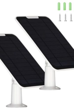 5V 6W Solar Panel for EufyCam, Continuous Power with Micro USB Port, 2 Pack