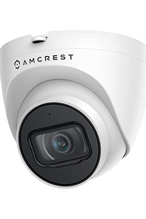 Amcrest 5MP Turret POE Camera - UltraHD Outdoor Surveillance with Mic/Audio, 98ft Night Vision, 103° FOV, and MicroSD (256GB)