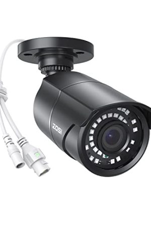 ZOSI 5MP 3K Add-on POE Camera - 120ft Night Vision, IP66 Weatherproof, Exclusively Compatible with ZOSI PoE NVR