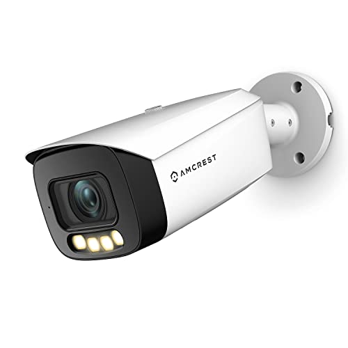 Amcrest 4K AI Bullet IP PoE Camera – 4K@30fps, NightColor Vision, Face Detection, and Built-in Siren Alarm for Ultimate Outdoor Surveillance