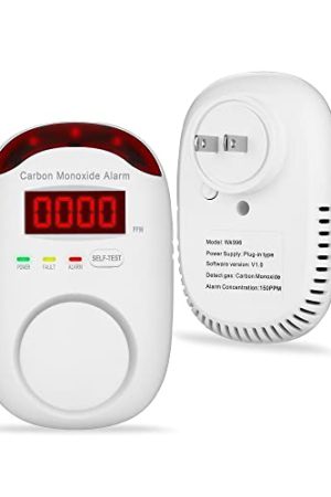 Koabbit Carbon Monoxide Detector – Plug-in with Digital Display for Accurate Monitoring and High-Volume Alarms