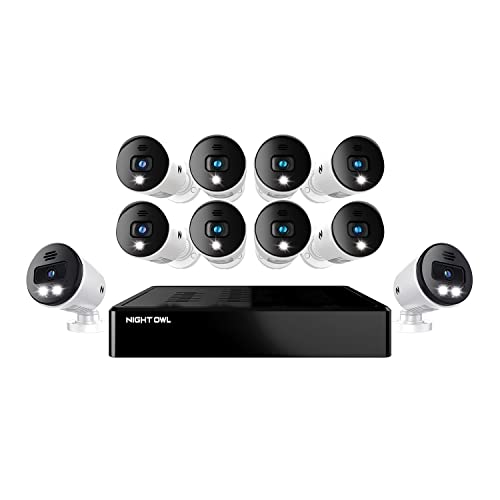 Night Owl Expandable 12-Channel Wired Bluetooth DVR with 4K UHD Cameras and 2TB Hard Drive