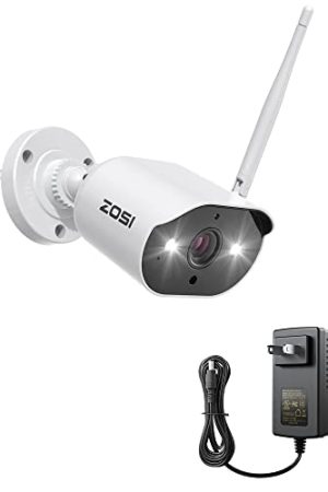 ZOSI ZG3023A 2K Add-on Camera – 3MP WiFi IP Camera, Night Vision, 2-Way Audio, Remote Access, IP66 Weatherproof