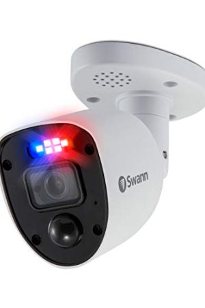 Swann Add-On DVR Enforcer Bullet Security Camera - 4K UHD Video, Sensor Spotlight, Dusk to Dawn Color Night Vision