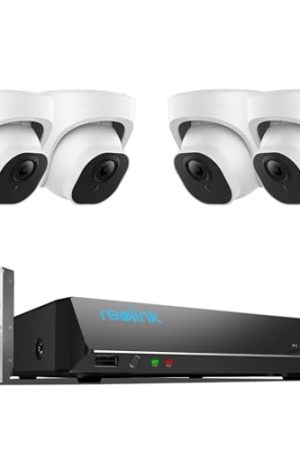 REOLINK Smart 5MP 8CH Home Security Camera System - Wired 5MP PoE IP Cameras with Person/Vehicle Detection, 4K 8CH NVR, 2TB HDD, RLK8-520D4-5MP