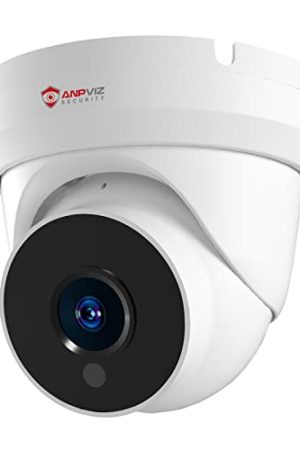 Anpviz 4MP PoE IP Turret Camera – Night Vision, Waterproof IP66, 108° Wide Angle, 24/7 Recording