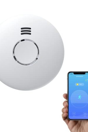 Ecoey WiFi Smoke Detector: Smart Fire Alarm with Real-time Notifications, Low Battery Warning, and Easy Installation (1 Pack)
