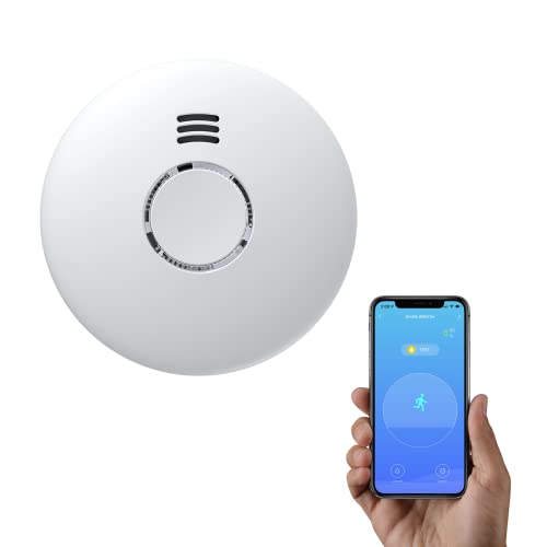 Ecoey WiFi Smoke Detector: Smart Fire Alarm with Real-time Notifications, Low Battery Warning, and Easy Installation (1 Pack)