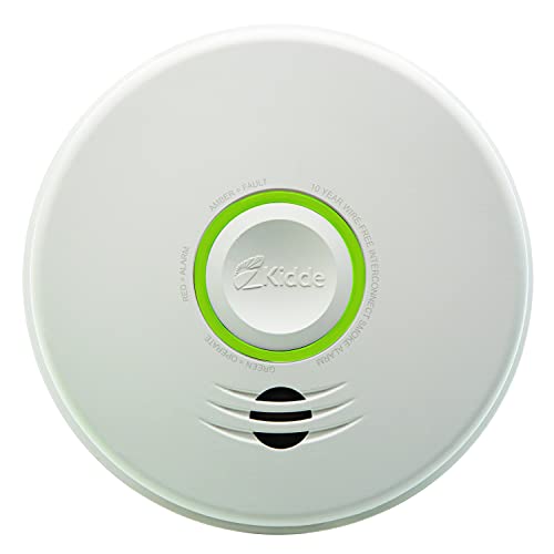 Kidde Smoke Detector: 10-Year Battery, Wire-Free Interconnect, Voice Alert, Photoelectric Sensor, White - Pack of 2