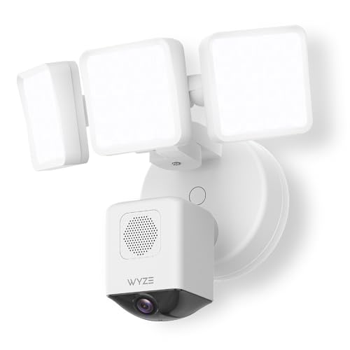 WYZE Floodlight Camera Pro - 2K HD, 180° Wide View, Motion Detection, Color Night Vision, Siren, Cloud & Local Storage