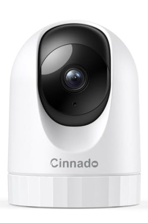 Cinnado Indoor-2K 360° WiFi Camera – Crystal Clear Monitoring, 2-Way Audio, Night Vision, and More! (2.4GHz only)
