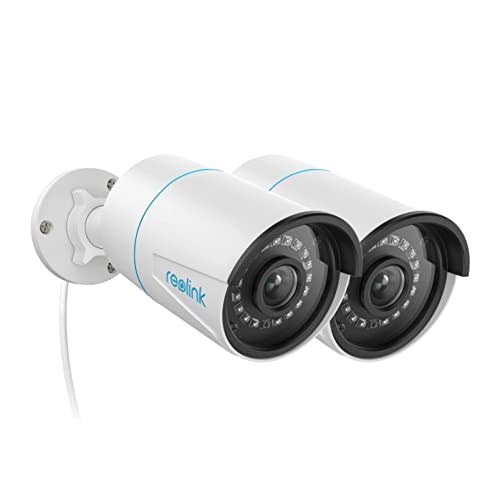 Reolink RLC-510A(Pack of 2): 5MP POE Outdoor Security Cameras with Smart Human/Vehicle Detection, Night Vision, and Time-Lapse Recording