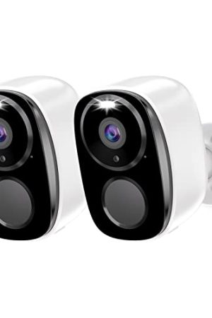 2Pack Outdoor Wireless Cameras - 2K Resolution, AI Motion Detection, Color Night Vision, and 2-Way Audio, Compatible with Alexa
