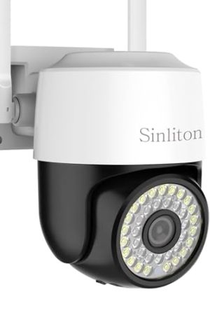 Sinliton WiFi Security Camera - 1080P Outdoor Cam with Motion Detection, 2-Way Talk, PTZ, and Smart HD Display
