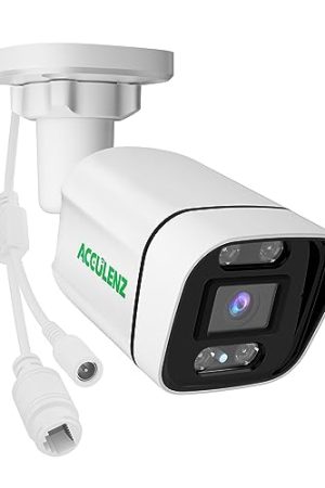 ACCULENZ 5MP Outdoor PoE Camera - Color Night Vision, AI Detection, 2-Way Audio