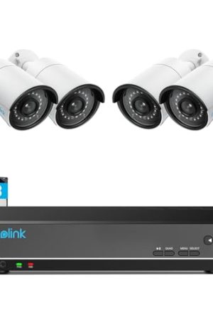 Reolink 4MP 8CH PoE Security Camera System - Seamless Security with 1440P Cameras, Person/Vehicle Detection, and 4K 8CH NVR with 2TB HDD RLK8-410B4