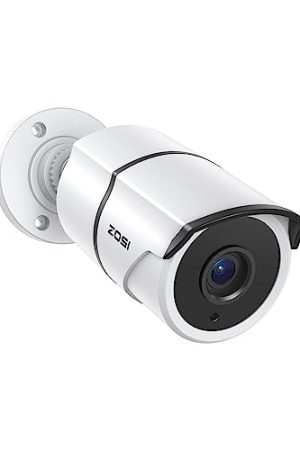 ZOSI 2MP 1080P HD-TVI CCTV Home Security Camera with Audio: Outdoor Bullet Camera for Clear Day/Night Vision