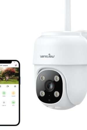 Wansview 2K Security Cameras Wireless Outdoor - Color Night Vision, Motion Detection, 24/7 Recording - Works with Alexa/Google Home