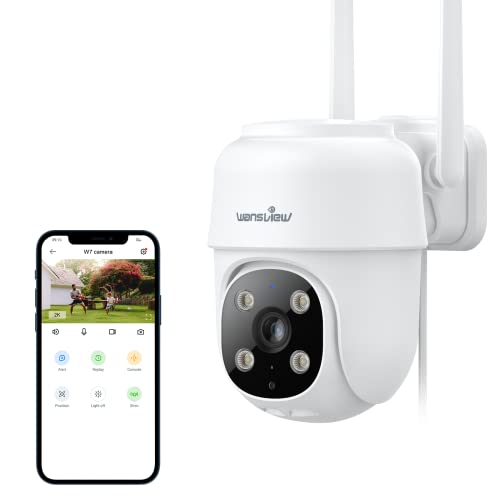 Wansview 2K Security Cameras Wireless Outdoor - Color Night Vision, Motion Detection, 24/7 Recording - Works with Alexa/Google Home