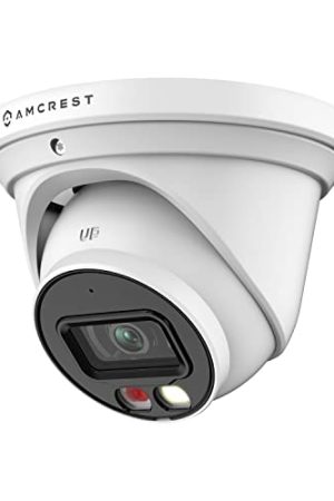 Amcrest 5MP AI Turret IP PoE Camera – NightVision, Human & Vehicle Detection, Active Deterrent, 129° FOV