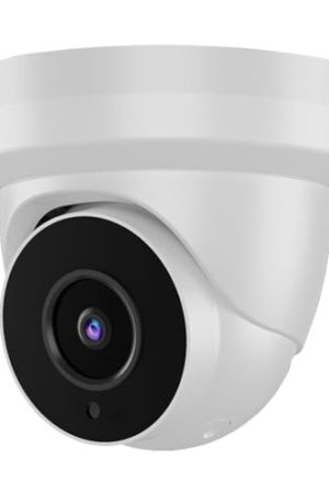 Tennoz 8MP 4K IP PoE Turret Camera Outdoor - H.265, 80ft Night Vision, 2.8mm Lens, Built-in Mic, Wide Angle