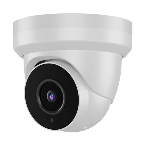 Tennoz 8MP 4K IP PoE Turret Camera Outdoor - H.265, 80ft Night Vision, 2.8mm Lens, Built-in Mic, Wide Angle