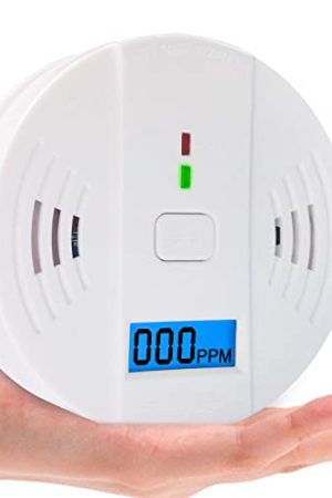 Carbon Monoxide Detector: Battery-Operated, Digital Display & LED Lights - Ideal for Home and Warehouse Safety