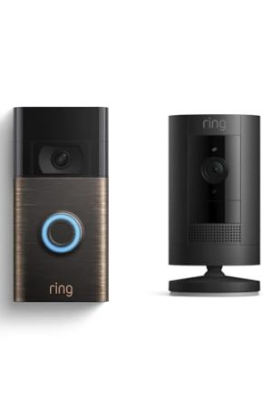 Ring Video Doorbell & Stick Up Cam Battery Bundle: Enhance Home Security with 1080p HD Video, Motion Detection, and Two-Way Talk