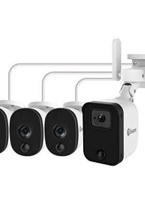 Swann Fourtify Security Camera System – 1080p, 4 Cameras, Night Vision, 2-Way Audio, Motion Detection