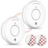 Jemay Wireless Interconnected Smoke Detectors - 10-Year Sealed Battery, Fire Alarms with Lithium Battery, 2 Pack