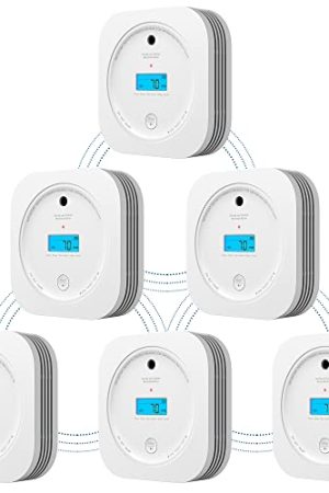 AEGISLINK Interlinked Smoke Carbon Monoxide Detector Combo SC-RF200 - Wireless Safety for Your Home (6-Pack)