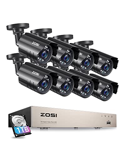 ZOSI 3K Lite 8CH Security Camera System - AI Human/Vehicle Detection, Night Vision, H.265+ 5MP 8Channel CCTV DVR