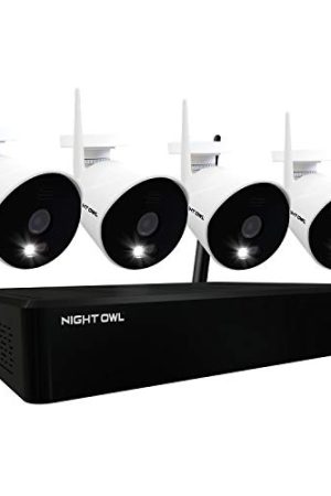 Night Owl 1080p Smart Security System: 4 AC Powered Wi-Fi Cameras, Night Vision, 1TB Storage