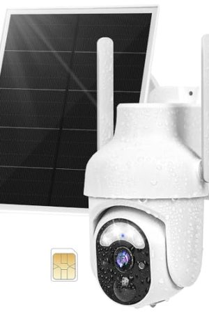 4G LTE Cellular Security Cameras - Wireless Outdoor Surveillance with 2K Color Night Vision, Solar Power, and Motion Detection