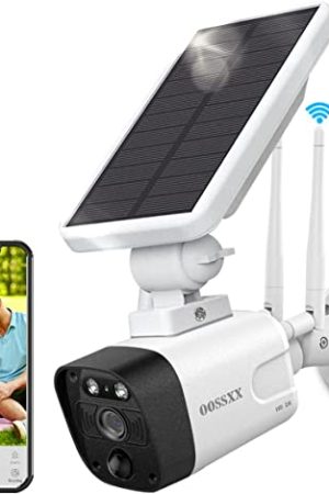 OOSSXX Solar Security Camera: 100% Wire-Free, 4.0MP WiFi Surveillance with Two-Way Audio