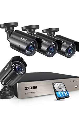 ZOSI 3K Lite Security Camera System – AI Human/Vehicle Detection, H.265+ DVR, Weatherproof Cameras, and 1TB Storage for Ultimate Peace of Mind