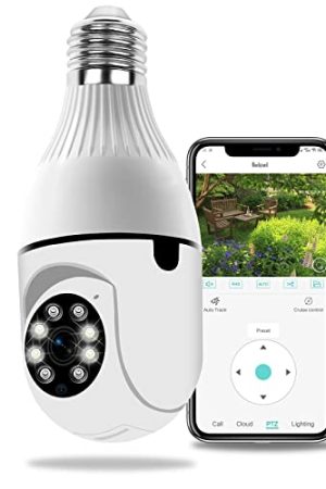 "Qilmy Pan Tilt Security Camera - Full-HD 3MP Wireless Wi-Fi IP Camera with 360° Monitoring, Motion Detection, and Built-in Flood Light for Ultimate Home Surveillance