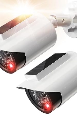 BNT Solar Powered Fake Security Camera: Realistic Appearance, Green Efficiency, and Effortless Installation for Outdoor Safety