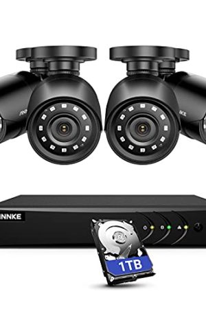 ANNKE 2MP Wired Security Camera System - 8CH DVR, 1TB HDD, Motion Alert, Remote Access