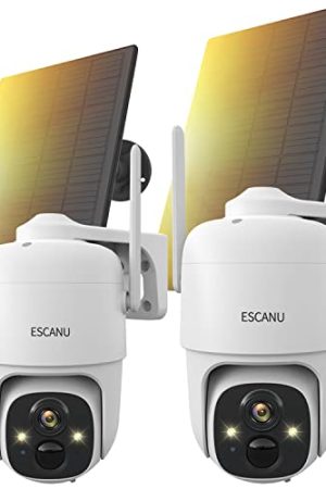 Wireless Solar Outdoor Security PTZ Camera: AI Motion Detection, 360 View, Colorful Night Vision