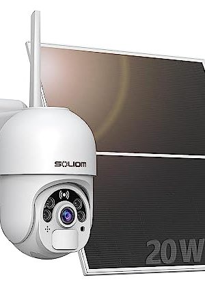 SOLIOM SL800-WIFI: 24/7 Recording, 360° Pan Tilt, and Color Night Vision Powered by Solar Energy