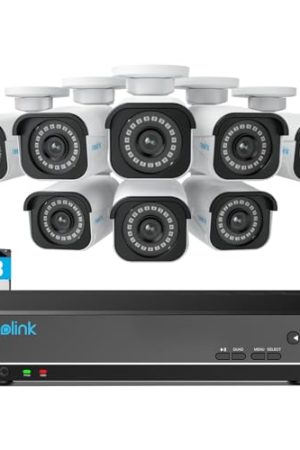 Reolink 4K Security Camera System RLK16-800B8 - 8pcs H.265 PoE Wired with Person Vehicle Detection
