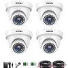 OSI 4 Pack 1080P Dome Security Cameras: Waterproof, 2.0MP HD-TVI, 80ft Night Vision, Indoor/Outdoor Surveillance