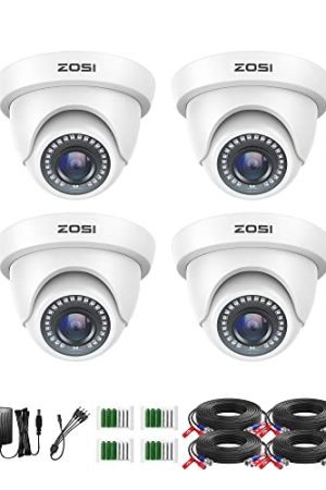 OSI 4 Pack 1080P Dome Security Cameras: Waterproof, 2.0MP HD-TVI, 80ft Night Vision, Indoor/Outdoor Surveillance