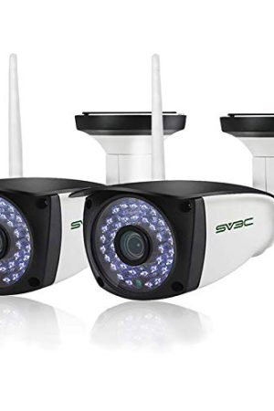 SV3C WiFi Security Cameras Outdoor - 2 Pack 1080P Two-Way Audio IP Cameras with Motion Detection, ONVIF Conformance, IP66 Waterproof