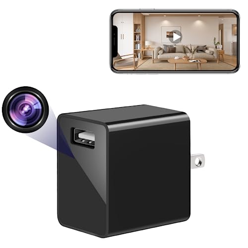 Aeiniweraabbcc UEMIS Hidden Camera Charger – Full 1080P HD WiFi Spy Camera for Home Security, Office