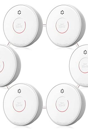 Putogesafe Interconnected Smoke Detector - Wireless, 5-Year Replaceable Battery, 10-Year Lifetime - 6 Pack