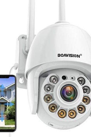 BOAVISION Outdoor Wireless WiFi IP Camera - 360° View, Motion Tracking, and Full Color Night Vision